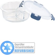 Glas-Frischhaltedose mit 3 Kammern, Klick-Deckel, Versandrückläufer