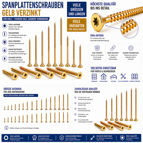 Spanplattenschrauben gelb