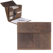 Fächermappe A4 Leder 7 Fächer Anwaltsmappe Aktenmappe Konferenzmappe Maklermappe