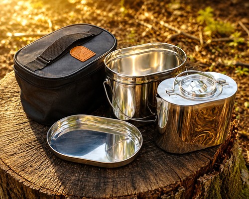 Camping kochset edelstahl topf - kochset,