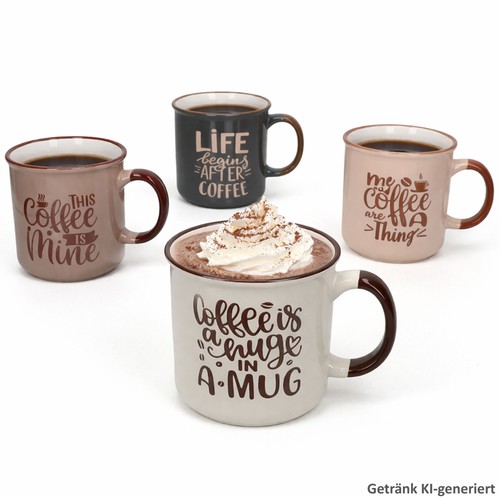 4er set kaffeebecher 500ml - xl,