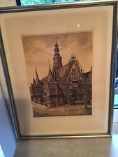 Rathaus breslau radierung - radierung?, von