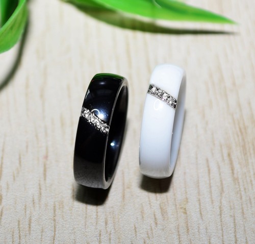 Keramik ring strass silber - keramik,