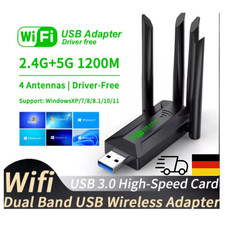1200 Mbps Dual-Band WLAN USB 3.0 Adapter 2,4 GHz/5 GHz WiFi Stick mit 4 Antennen