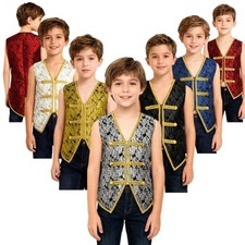 Kinder Jungen Weste Goldbesatz