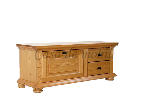 Massivholz kommode mit klappe - kommode,