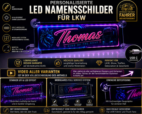 Led namensschild lkw - led, namensschild,