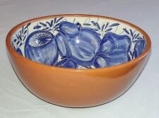 Schale glasiert außen Terracottafarben innen blau Portugal 22cm
