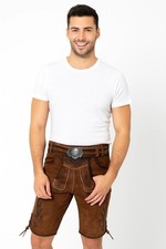 Herren Trachtenlederhose mit Gürtel Gr. 46-62 Kurz Oktoberfesthose Bayern Outfit