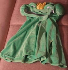 Kostüm Frosch Umhang XS 2-3 Jahre Grün mit Krone Plüsch Karneval, Fasching
