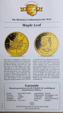 Goldmünze Maple Leaf 1 Dollar 1/20 oz Kanada 2007