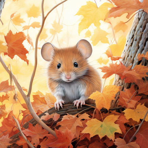 Wandbild maus wald herbst - wandbild,