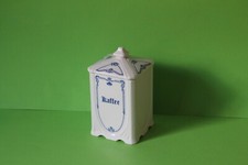 Vorratsdose für Kaffee Kaffeedose mit blauem Jugendstildekor Porzellan
