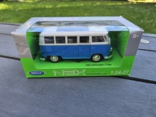 VW Bus T1 Bulli 1:24 Welly Nex Modellauto Bully Transporter Blau Weiß OVP