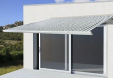 Kassettenmarkise H122, Elektrische Markise Vollkassette 4x3m Polyester Grau/Weiß