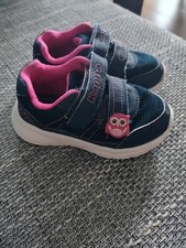 Baby-Sneakers dunkelblau-pink mit Eulen, Gr. 24