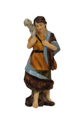 Krippenfigur hirte mit schaf - krippenfigur,