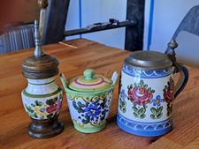 SET Bierkrug mit Zinndeckel  +