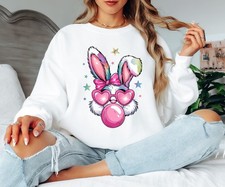 Süßes Häschen Kaninchen Damen Sweatshirt Cartoon Tiere Damen Pullover Rosa