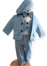 Taufanzug Gr. 74 6-9 Mon Anzug Baby Taufe Set Jacke Hemd Hose Fliege Weste Hut