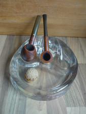 Pfeifen Aschenbecher mit Ablage für 3 Pfeifen, Glas Ascher