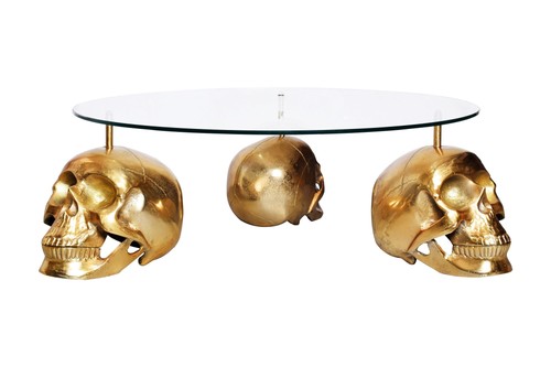 Couchtisch 90cm glas gold - glas,