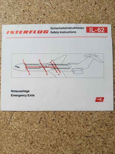 Interflug safety card - interflug,