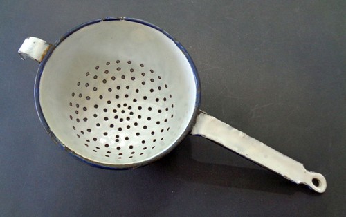 Vintage emaille sieb - vintage,
