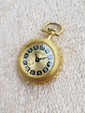 Kleinste Taschenuhr DUGENA Germany Damen Uhr Umhängeuhr Vergoldet