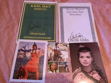 Orginales Autogramm. 5 Dr.  Karl May. Winnetou. Apanatschi. Uschi Glas. Elspe 