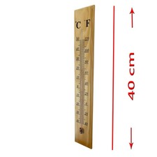 2Stück Set XXL Außen Innen Thermometer HOLZ Holzthermometer Gartenthermometer