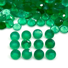 1 echter round facet green onyx ca. 4 mm grüner Onyx rund geschliffen e1