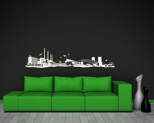 Samunshi Wandtattoo Wolfsburg Skyline Wandaufkleber   25 Farben 8 Größen 