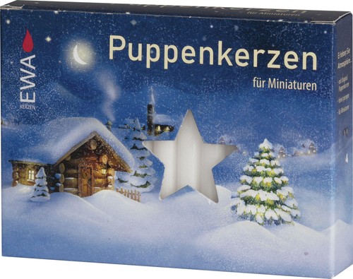 Puppenkerzen weiß stück - 40,