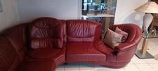 Ledercouchgarnitur, Bordeaux
