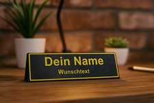 Namensschild mit Wunschtext – Tischschild Büro personalisiert Geschenk Chef