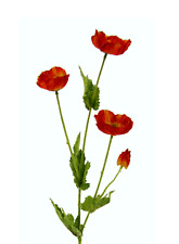 künstlicher Mohnzweig orange