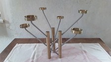 90s Design Kerzenständer Handarbeit, Messing, Edelstahl Unikat