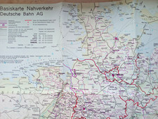 Streckenkarte Nahverkehr der  Deutschen Bahn AG 1996