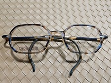 Retro Brille Adidas by MASTERS A811 Blau Braun Eckig Brillengestell eyeglasses