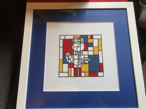 Kreuzstich bild mondrian - kreuzstich-bild, "mondrian