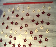 Sternenvorhang - Filz - rot/creme, ca. 90 x 160 cm