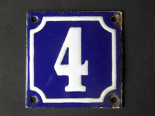 Altes Emaille Schild blau-