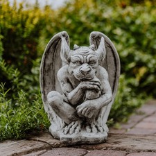 Gargoyle Wächter Torwächter  Steinfigur 40 cm 21 kg Grau Beton frostsicher