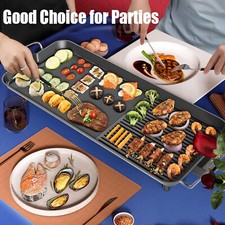 Elektro Gastro Elektrischer Griddleplatte Teppanyaki Tischgrill Plancha Antihaft