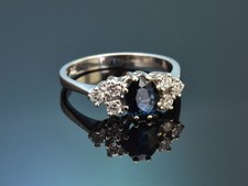 SAPHIR RING MIT BRILLANTEN AUS WEISSGOLD 585 UM 1975