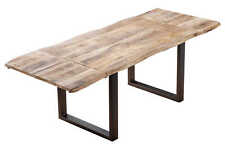 Baumkantentisch Ausziehtisch Mangoholz massiv U-Gestell schwarz NOAR B-WARE