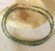 Saphirkette grün - 44 cm - Saphir -  48 Karat - Kette - 925 Silber - Rarität