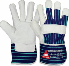 Hase Bremerhaven Winter Lederhandschuh mit Stulpe 12-120 Paar natur/blau Gr 8-12