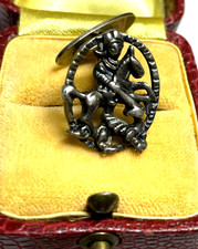 835 Silber Manschettenknöpfe unisex Tracht Landhaus Stil hl. Georg im Durchbruch